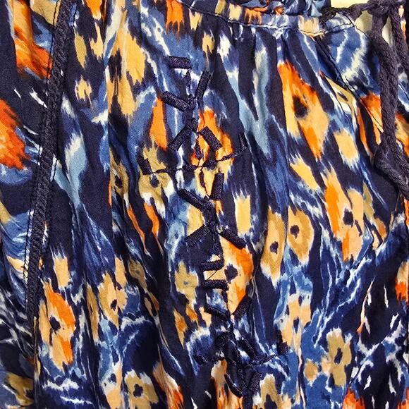 Dress Barn Popover Womens Size 3X Multicolor Embroidery Short Sleeve Maximalist - Picture 9 of 12